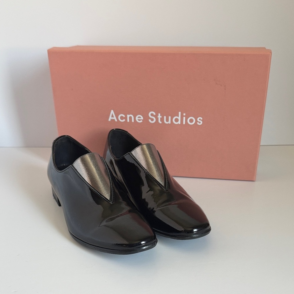 Acne Studios Women Black Patent Loafers